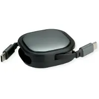 Roline Câble USB 2.0 rétractable, C-C ST/ST, noir, 1,2 m