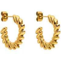 Purelei Boucles d'oreilles 'Big Leaf' or