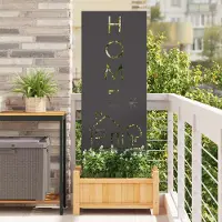 Syfax Écran de confidentialité de jardin Fretwork Noir 50 x 140 cm