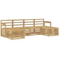 vidaXL Ensemble de canapés d'extérieur , 5 pièces, blanc, 249 x 122,5 x 73 cm