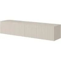 Selsey VELDIO - Meuble TV 140 cm gris-beige avec façade fraisée