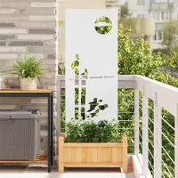 Syfax Écran de confidentialité de jardin Fretwork Blanc 50 x 140 cm