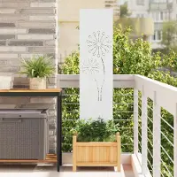 Syfax Écran de confidentialité de jardin Fretwork Blanc 32 x 140 cm