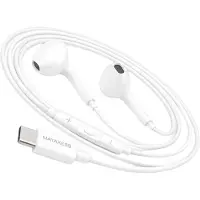 Avizar Mayaxess, écouteurs USB-C avec micro pour Galaxy S23 Plus, blanc