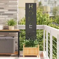 Syfax Écran de confidentialité de jardin Fretwork Noir 32 x 140 cm