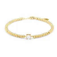 Luxenter Bracelet en argent sterling 925 avec zircone brillante et finition en or jaune 18 carats - Ruza