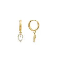 Luxenter Boucles d'oreilles en zircone brillante avec finition en or jaune 18 carats - Sarath