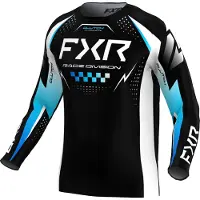 FXR Maillot de motocross Clutch Pro, noir/bleu/blanc, L