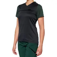 100% Maillot à manches courtes Ridecamp Womens - Charcoal/Forest Green - M
