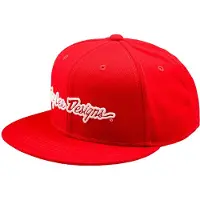 Troy Lee Designs Flat Bill Signature Cap Rouge