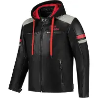 Rusty Stitches Jari Hooded V2 Blouson en cuir de moto