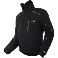 Rukka Veste de moto textile imperméable Flexo-R, noir/jaune, taille 60