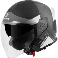 Bogotto H586 City-B Noir Gris Blanc Casque Jet Taille 2XL