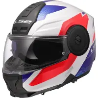 LS2 Casque modulable LS2 FF902 SCOPE II Duria Brillant Blanc Bleu Rouge taille XL