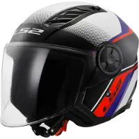 LS2 OF616 Airflow II Rush Blanc Bleu Rouge Casque Jet Taille 3XL