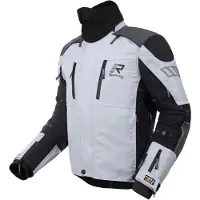 Rukka Veste de moto textile imperméable Flexo-R, blanc/gris/noir, taille 54