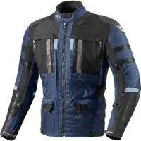 Berik Veste textile imperméable pour moto Absolute Zero RX, noire/bleu foncé, taille 56