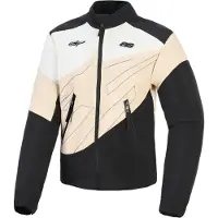 Alpinestars Veste de moto textile Stella Moshell pour femme, noir/blanc/beige, L