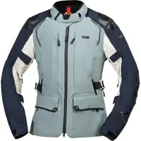 IXS Veste de moto textile imperméable Tourster STX 2.0 pour femme, bleu foncé/gris, taille M