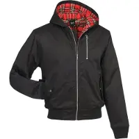 Brandit Veste mi-saison Rockabilly de - Veste d'hiver à capuche Lord Canterbury - S - XL - pour Homme - noir - Taille XL