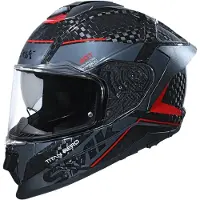 SMK-Link Titan Carbon Nero 06 Gris Rouge Casque Intégral Taille 2XL