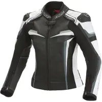 Büse Mille Femmes Veste combi cuir Noir/Blanc 38