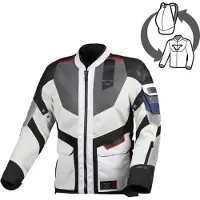 Macna Travelair, veste en textile ,Gris Clair/Noir ,XL