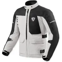 REV'IT! Veste textile imperméable Revit Convergent H2O pour moto, argent/noir, taille M