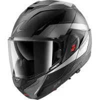 Shark OXO Mekarium, casque modulaire ,Mat Noir/Argent ,M