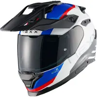 NEXX Y.TRAVL Quest Blanc Bleu Rouge Casque Intégral Adventure Taille 2XL