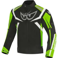 Berik The Eye Veste textile imperméable pour moto, noir/vert, 52
