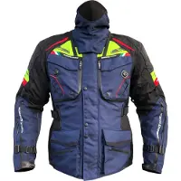 MUGENRACE , veste textile imperméable pour moto, bleu/jaune néon, taille 5XL