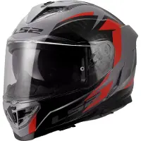 LS2 Casque intégral LS2 FF818 STORM III DYNAMO, gris/rouge, taille XL