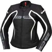 IXS RS-600 1.0 Veste Moto Cuir Femme Noire Blanche Taille 34