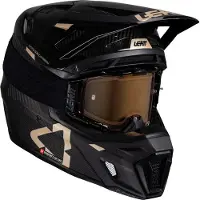 Leatt 9.5 Carbon-White, casque de motocross ,Noir/Or ,XXL