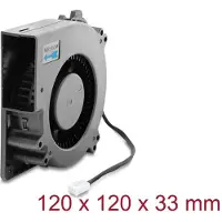 DeLOCK Radiallüfter / Lüftergebläse 12 V DC 120 x 120 x 33 mm mit 3-Pin Lüfteranschluss, schwarz (120 mm, 1x), Ventilateur PC, Noir
