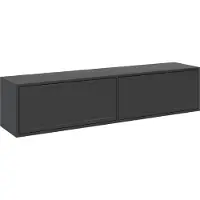 Selsey Velveto - Meuble TV suspendu à 2 portes, noir, 140 cm