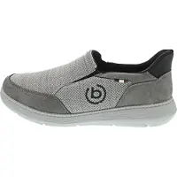 Bugatti - Chaussons pour hommes en cuir, couleur gris, style décontracté