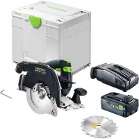 Festool Scie circulaire sans fil HKC 55 KEB-Basic 18 V 160 mm sans balais + 1 batterie 8,0 Ah + chargeur rapide + Systainer