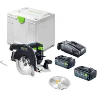 Festool Scie circulaire sans fil HKC 55 KEB-Basic 18 V 160 mm sans balais + 2 batteries 8,0 Ah + chargeur rapide + Systainer