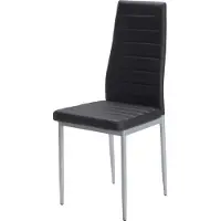 CasaDolce lot de 4 chaises DONYA, noir, similicuir, 41x52x98 cm