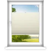 Time4blinds , Store plissé sur mesure, Sans perçage, 60x120 cm, Blanc crème