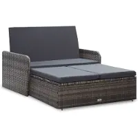 vidaXL Ensemble de salon de jardin 2 pièces avec coussins Poly Rattan Gris
