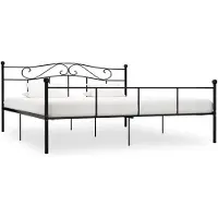 Prolenta Lit double exclusif - Structure de lit en métal noir, dimensions 200x200 cm