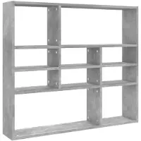 vidaXL Étagère murale Gris béton 90x16x78 cm Bois d’ingénierie
