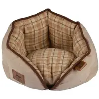 Homea panier rond polyester d40*h32cm heritage ecru (Chat, Chien)