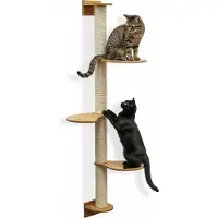 Eyepower 175 cm Arbre à chat mural avec 3 plateaux pour chats - Arbre à chat en sisal à monter au mur