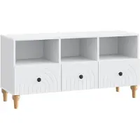 Syfax Meuble TV Blanc 102 x 34,5 x 50 cm Bois d’ingénierie