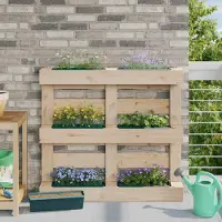 Prolenta Maison Exclusive - Jardinières pour palettes européennes, lot de 12, couleur verte, dimensions : 36 x 13,5 x 9,5 cm