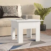 vidaXL Table basse haute brillance blanche, 55x55x42 cm, en panneaux de particules - Table basse - Tables basses - Table - Table d'appoint